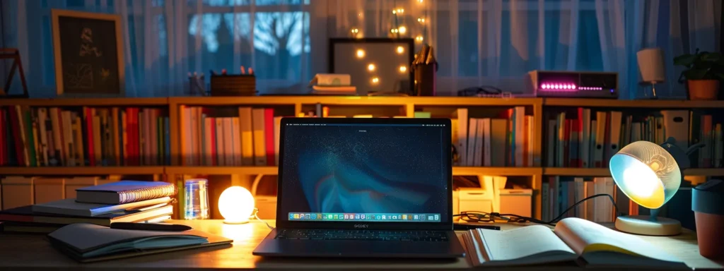 Bright and inviting study area with organized workspace