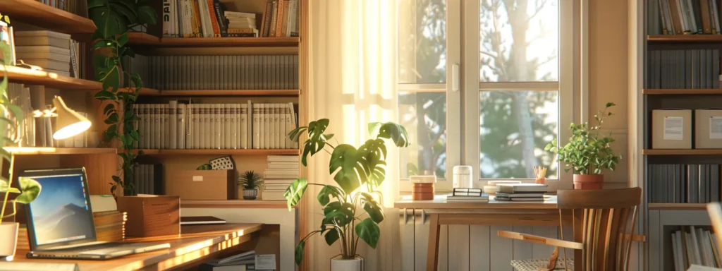 a serene study environment featuring an open laptop with vibrant educational materials, symbolizing the balance between expert assistance and personal growth in academic pursuits.