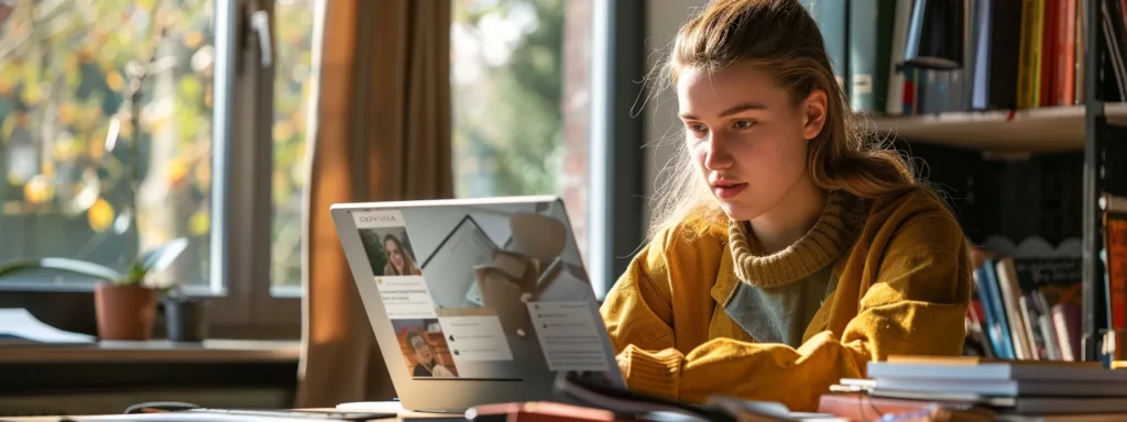 Focused student surrounded by books