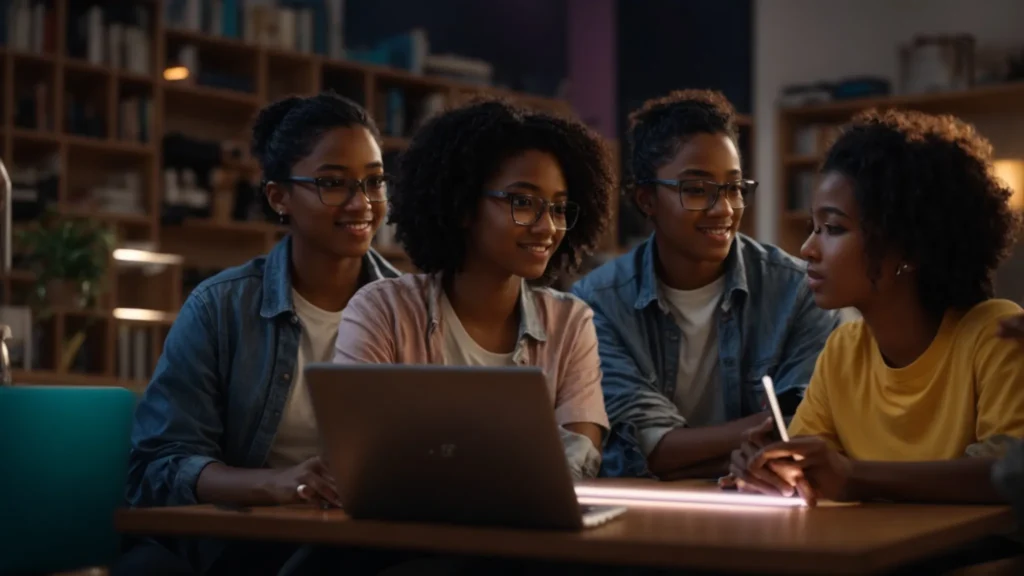 Diverse group of students engaged