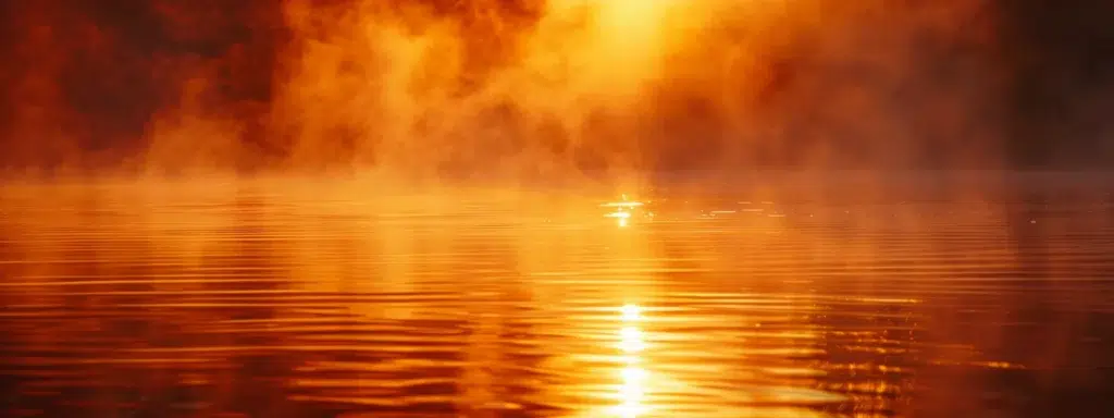 Vibrant sunset casting bright colors