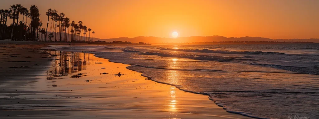 Vibrant sunset casting golden light