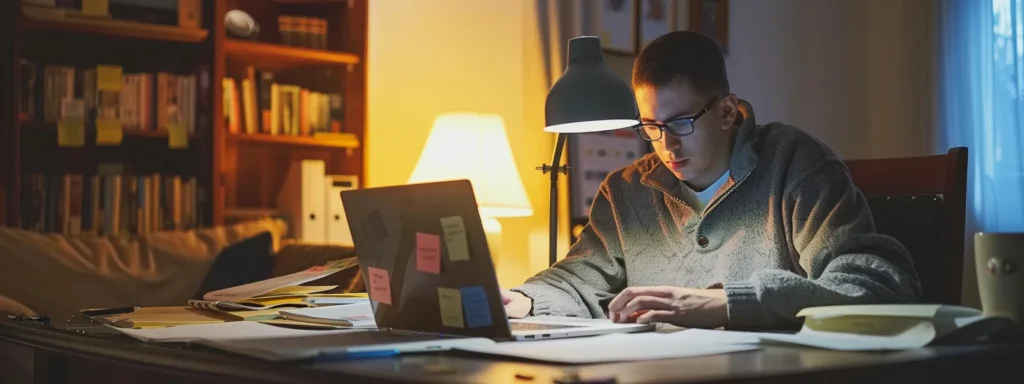 Focused student sitting at desk