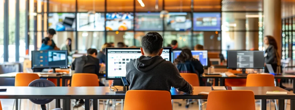 Focused student sitting in classroom