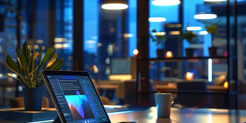 Sleek modern office workspace