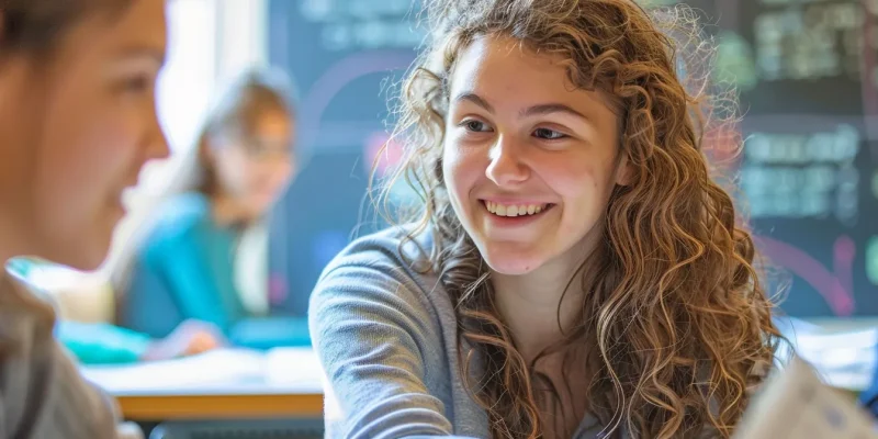 Focused student engaging in study